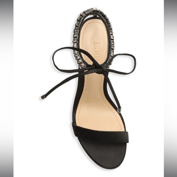 Islah Satin and Crystals Sandal - 8.5 / Black / Satin & Crystal lightly used - Picture 3 of 9